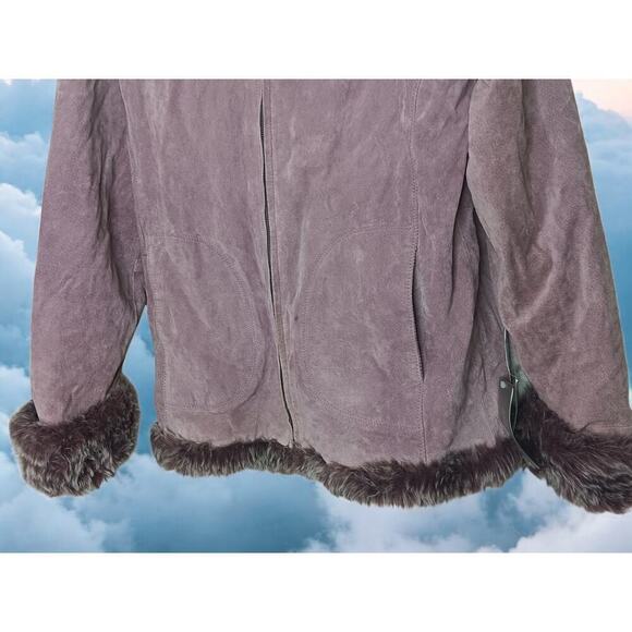 New with Tags Adler Collection 100% Leather Faux Fur Hood Coat SZ M - Picture 11 of 16